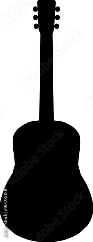 Acoustic guitar diagram, Silhouette, vector graphic design, cutting, printing, outline,