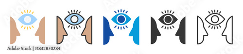 eye contact icon set multi style various collection