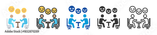 behavioral interview icon set multi style various collection