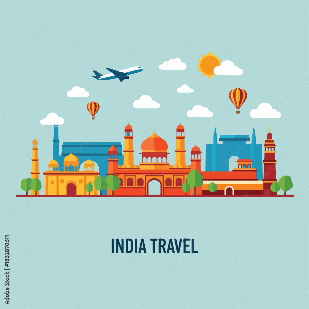 Fototapeta premium Exploring India A Journey Through Iconic Landmarks and Cultural Wonders for Unforgettable Travel Experiences