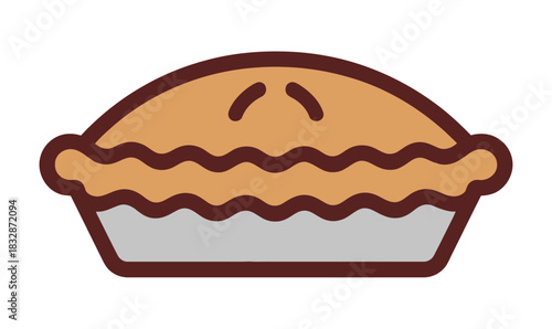 Delicious golden pie baking in a dish, a sweet homemade treat