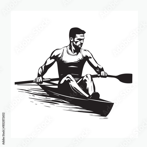 man kayaking on the water