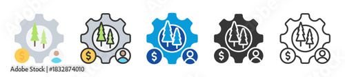 forest management icon set multi style various collection