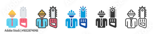tree surgeon icon set multi style various collection