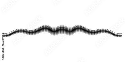 Abstract Black Wave Line Vector Graphic with Digital Sound Equalizer Effec