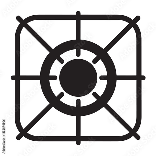 Gas stove burner icon simple flat vector illustration isolated on white background for appliance design
