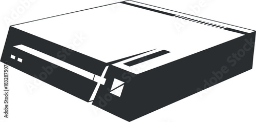 Modern flat design vector illustration of a gaming console for technology and entertainment projects