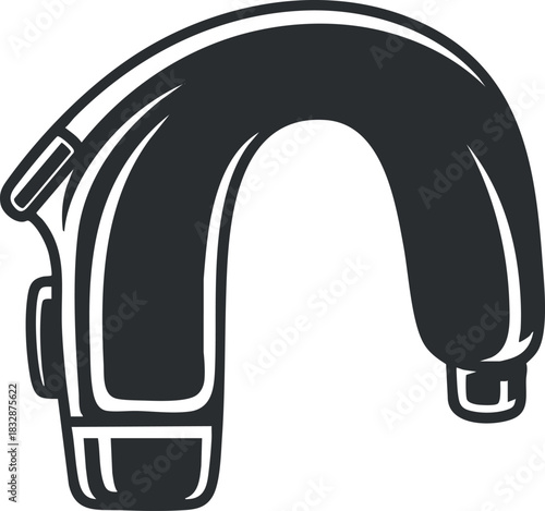 Stylish black and white vector illustration of modern headphones designed for music lovers and audio enthusiasts