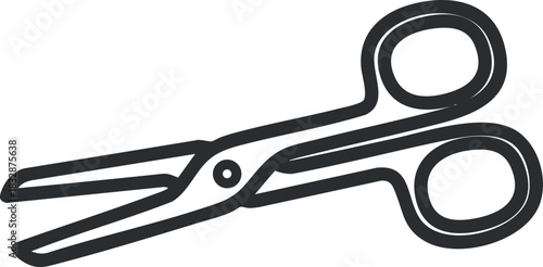 Minimalist outline vector illustration of scissors, ideal for crafting, office design, and educational materials