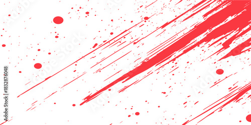 Red ink splatter stain design with a bloody paint grunge vector texture
