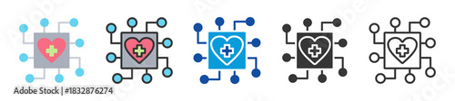 ai in healthcare icon set multi style various collection