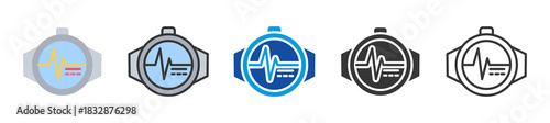wearable health monitor icon set multi style various collection