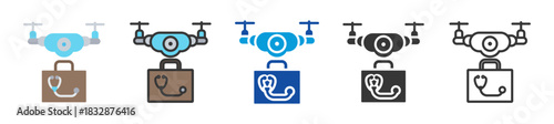 medical drone icon set multi style various collection