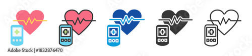 remote patient monitoring icon set multi style various collection