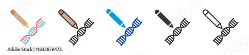 gene editing technology icon set multi style various collection