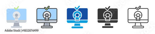 radiology information system icon set multi style various collection