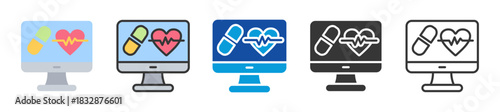 digital therapeutic icon set multi style various collection
