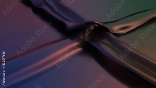 Abstract iridescent metallic surface with flowing color gradients