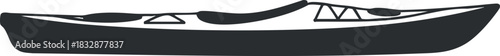 Minimalist vector illustration of a kayak designed for outdoor adventure and water sports projects