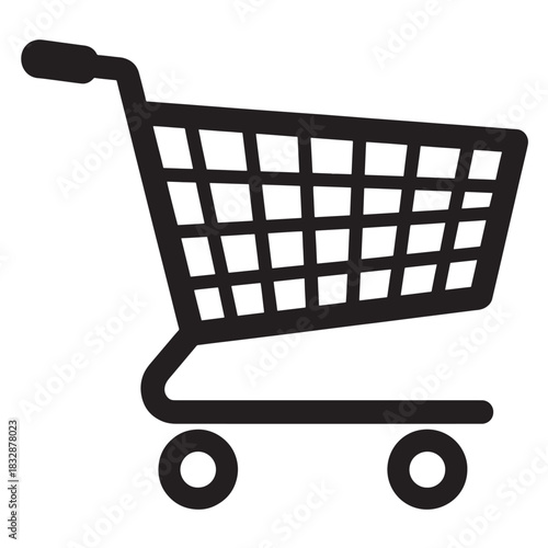 Shopping cart icon simple flat vector illustration isolated on white background for web and mobile design