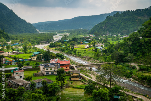 Photography Scenic Maldevta villages blooming in lush greenery along the Song River near Deh