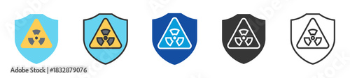 nuclear security icon set multi style various collection