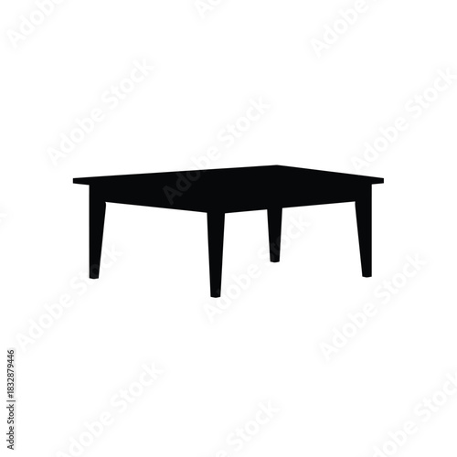 Minimalist Wooden Coffee Table or Living Room Table Silhouette
