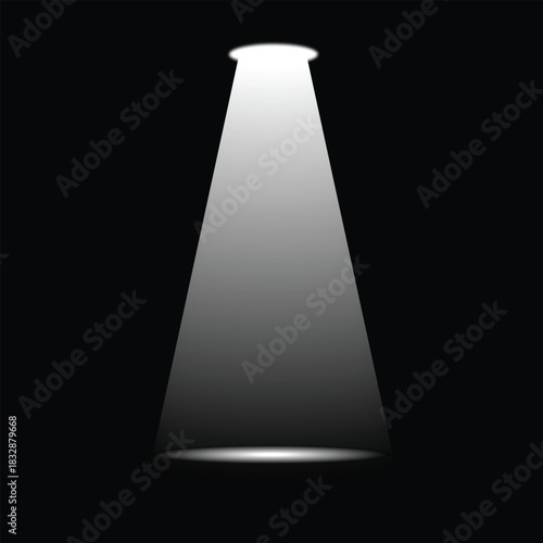 White Spotlight Beam on Black Background – Minimalist Stage Lighting Effect