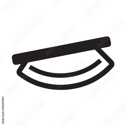 Pizza cutter icon simple black glyph design isolated on white background for culinary and restaurant use