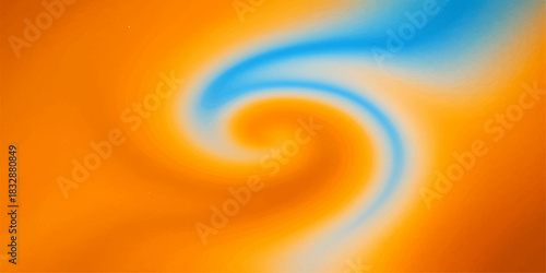Abstract colourful swirl illustration with bright orange, blue, and yellow curve patterns and vortex light effects