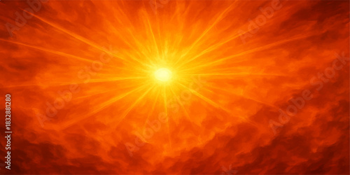 A bright explosion of red and orange flames creates an abstract, star-like fire background with intense energy and a hot glow