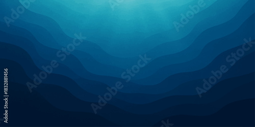 Abstract blue background of clear deep ocean water waves with sunlight