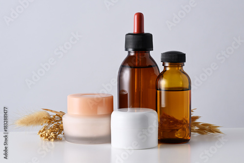 Arrangement of skincare products