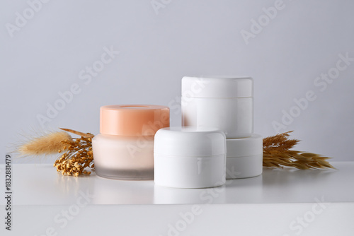 Arrangement of skincare products