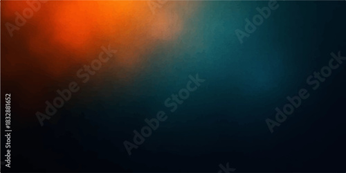 Abstract blue and colourful sky background with rays, bright clouds, and dark ocean texture