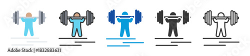 barbell icon set multi style various collection