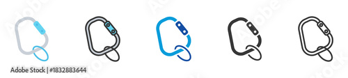 carabiner icon set multi style various collection