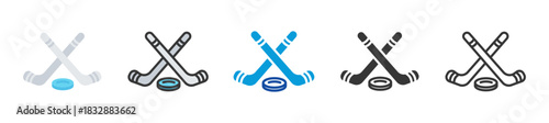 hockey icon set multi style various collection