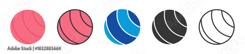 fitness ball icon set multi style various collection