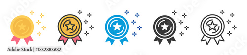 medal icon set multi style various collection