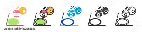 billiard ball icon set multi style various collection