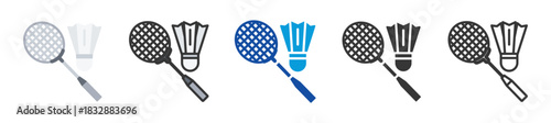 badminton icon set multi style various collection