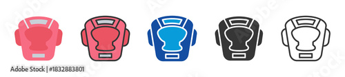 boxing helmet icon set multi style various collection