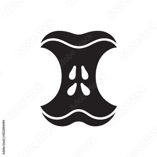 Apple core icon simple flat vector design isolated on white background