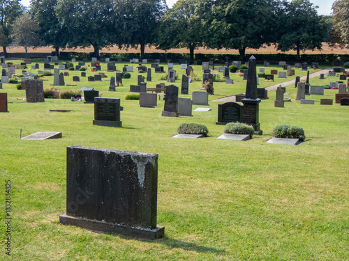 Obraz na płótnie Cemetery at St Olof Church in southeastern Skane, Sweden.