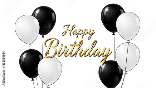 Happy Birthday Balloons Greeting Card Design