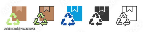 recyclable icon set multi style various collection