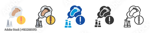 carbon footprint icon set multi style various collection