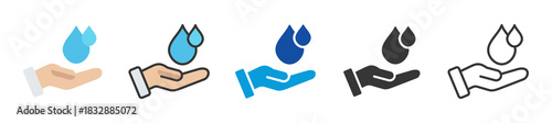 water conservation icon set multi style various collection