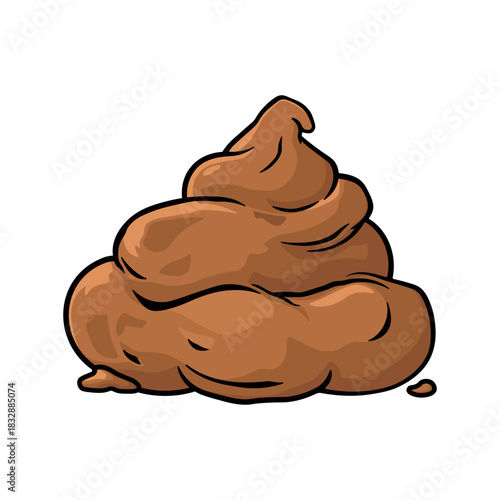 Illustration of a poop pile without background.